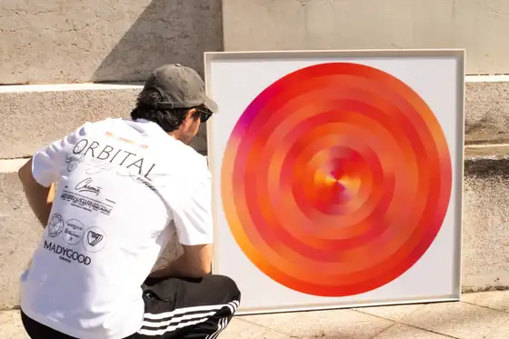 Anthony Celerier in action: an image from the shoot, the framing workshop or a talk.