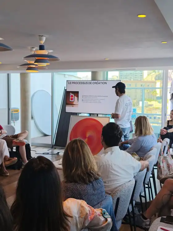Anthony Celerier in action: an image from the shoot, the framing workshop or a talk.